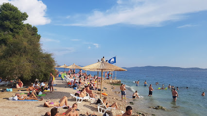 A multitud of people at Kolovare Beach, Zadar.