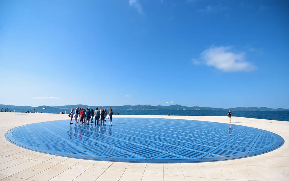 A visit to the Greeting of the Sun monument, located on the waterfront promenade of Zadar.