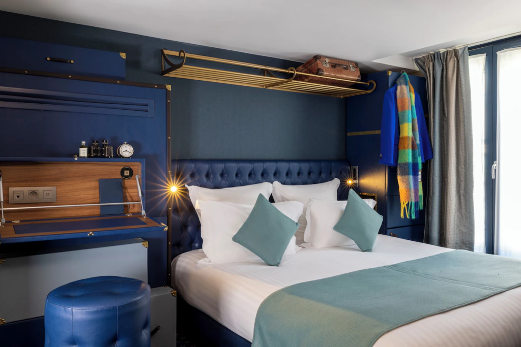 Room interior at the Hotel Whistler in Paris. 