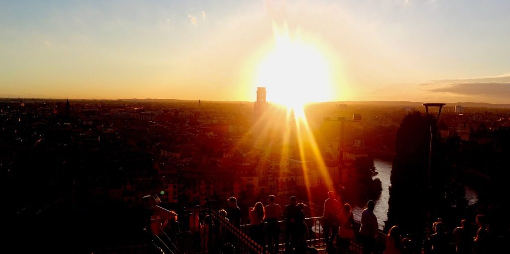 On top of the San Pietro Hill & Castle we enjoyed a spectacular sunset. 