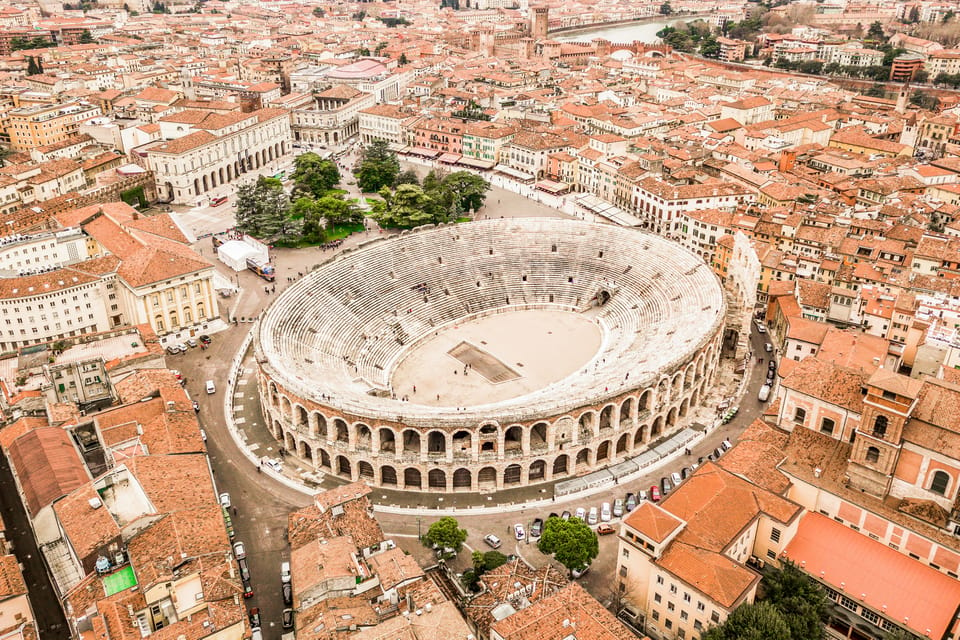 Bird-eye view of the Arena di Verona.