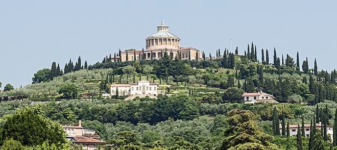 The Sanctuary of Our Lady of Lourdes, located on the San Leonardo Hill. 