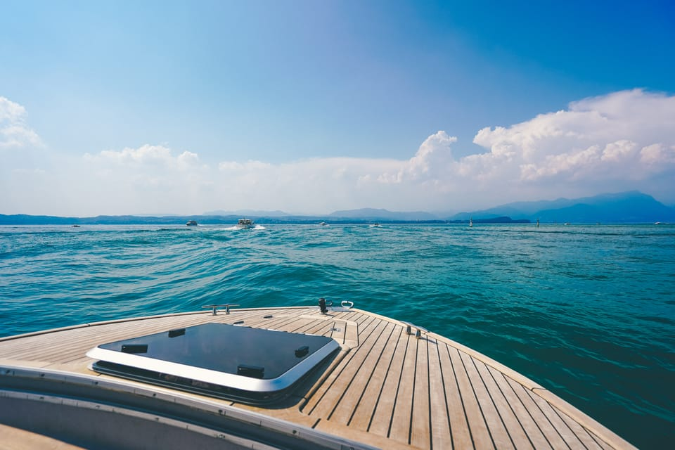 View of the Garda Lake near Verona in Northern Italy. Picture taken from a boat.