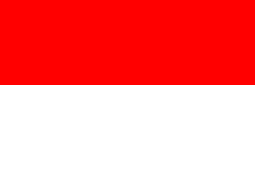 Indonesian flag, red-white horizontal strokes.