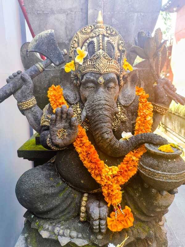 Visit Ubud. Statue of the Elephant Deity Ganesha. For Hindus the God of Wisdom.