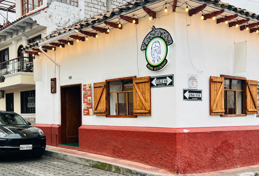 Impressions of our visit to the Vandaman Indian restaurant in Votacachi. Selection of plates & front view of the restaurant.