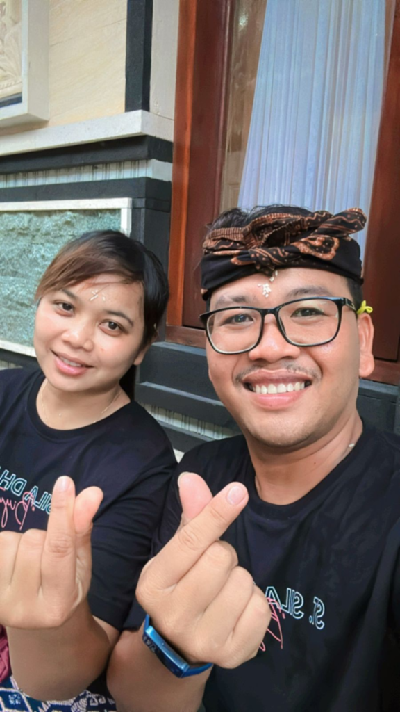 Close up of our driver in West-Bali, Komang & his wife.